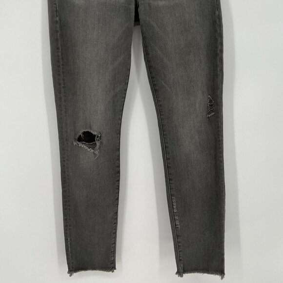 Mother Womens Looker Ankle Fray Skinny Jean Size 26 Gray Denim Distressed USA - Picture 5 of 16